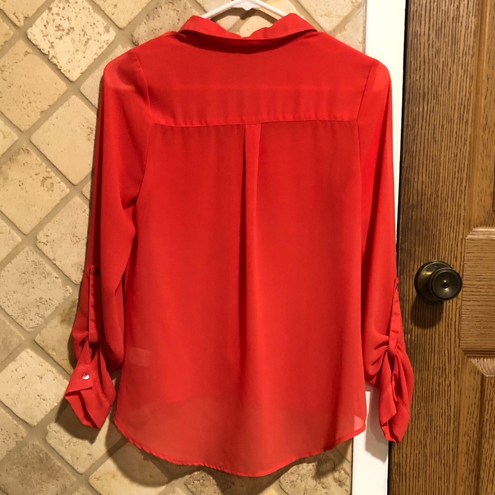 Button Down Sheer Blouse - Picture 3 of 3